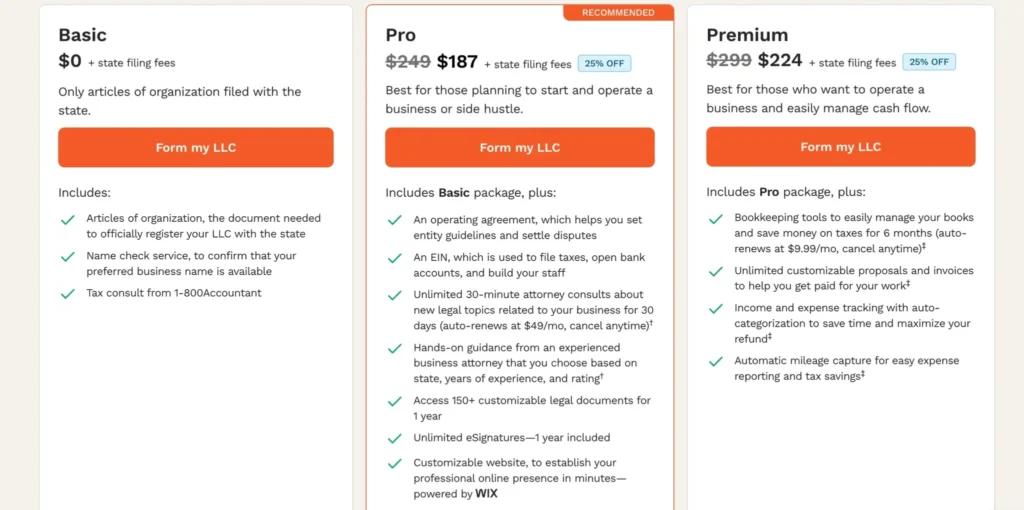 LegalZoom Pricing Plans
