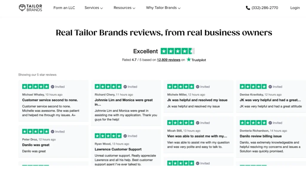 Tailor Brands User Reviews